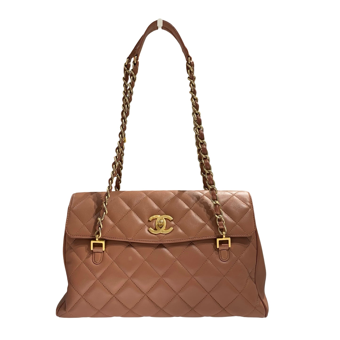 CHANEL MISIA CAMERA FLAP BROWN LAMBSKIN GHW CHAIN SHOULDER BAG [A04211]