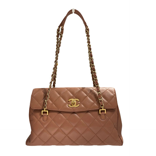 CHANEL MISIA CAMERA FLAP BROWN LAMBSKIN GHW CHAIN SHOULDER BAG [A04211]