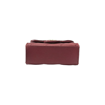 Used CHANEL Lambskin Leather Mini Handle Mini Bag GHW Red