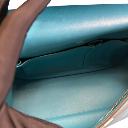 Used HERMES Swift Jypsiere 28 Shoulder Bag Bleu Jean PHW