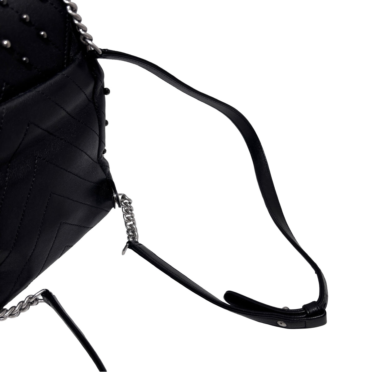 Used CHANEL Lambskin Studded Stud Wars Backpack Backpack Black Silver