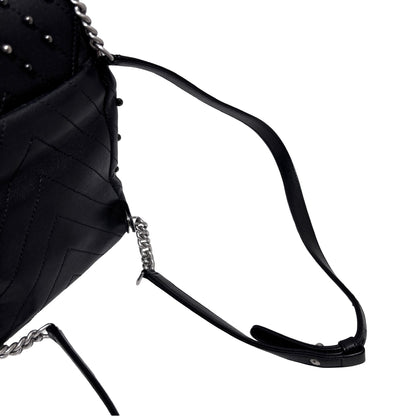 Used CHANEL Lambskin Studded Stud Wars Backpack Backpack Black Silver
