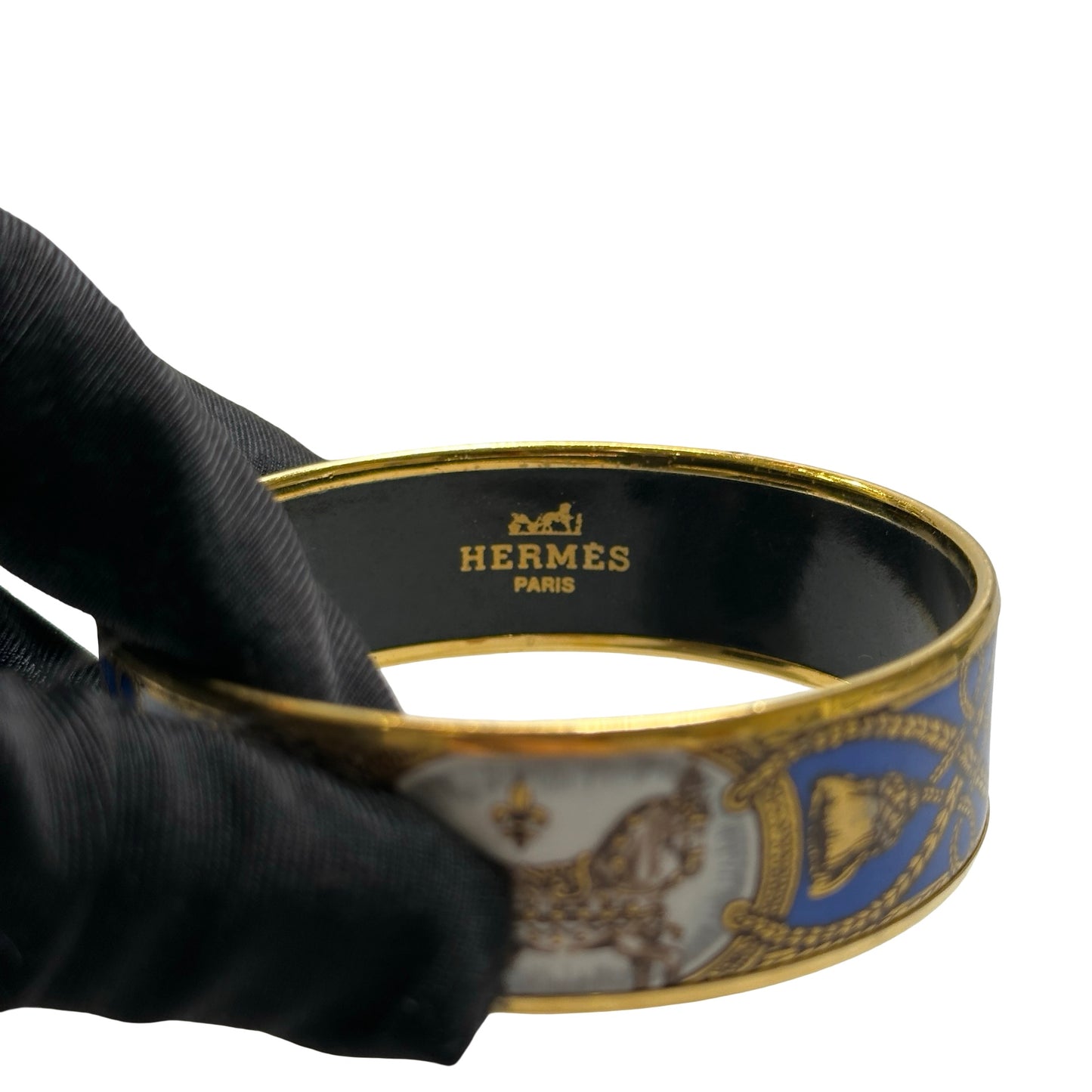 Used HERMES Enamel Enamel Bangle BANGLE Blue Gold