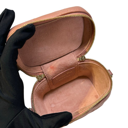 Used DIOR Cannage Cannage Vanity case Pink，GHW