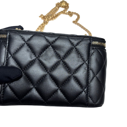 Chanel Vanity Chain Shoulder Bag Black GHW