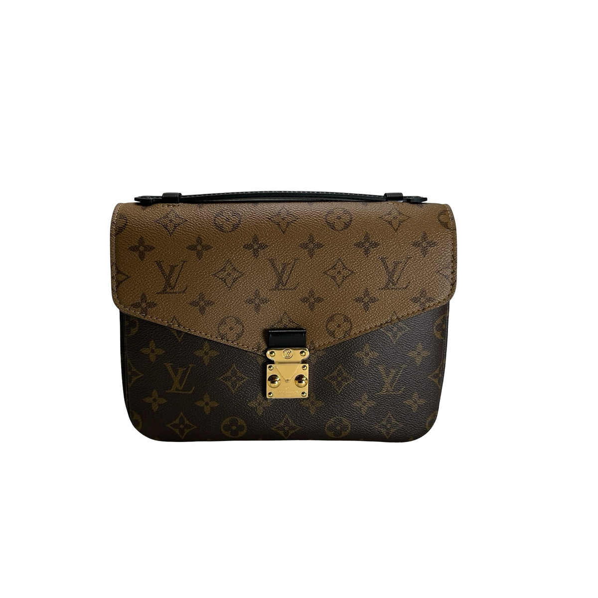 Used LOUIS VUITTON Monogram Monogram Reverse Pochette Metis Crossbody Bag Brown Light Brown