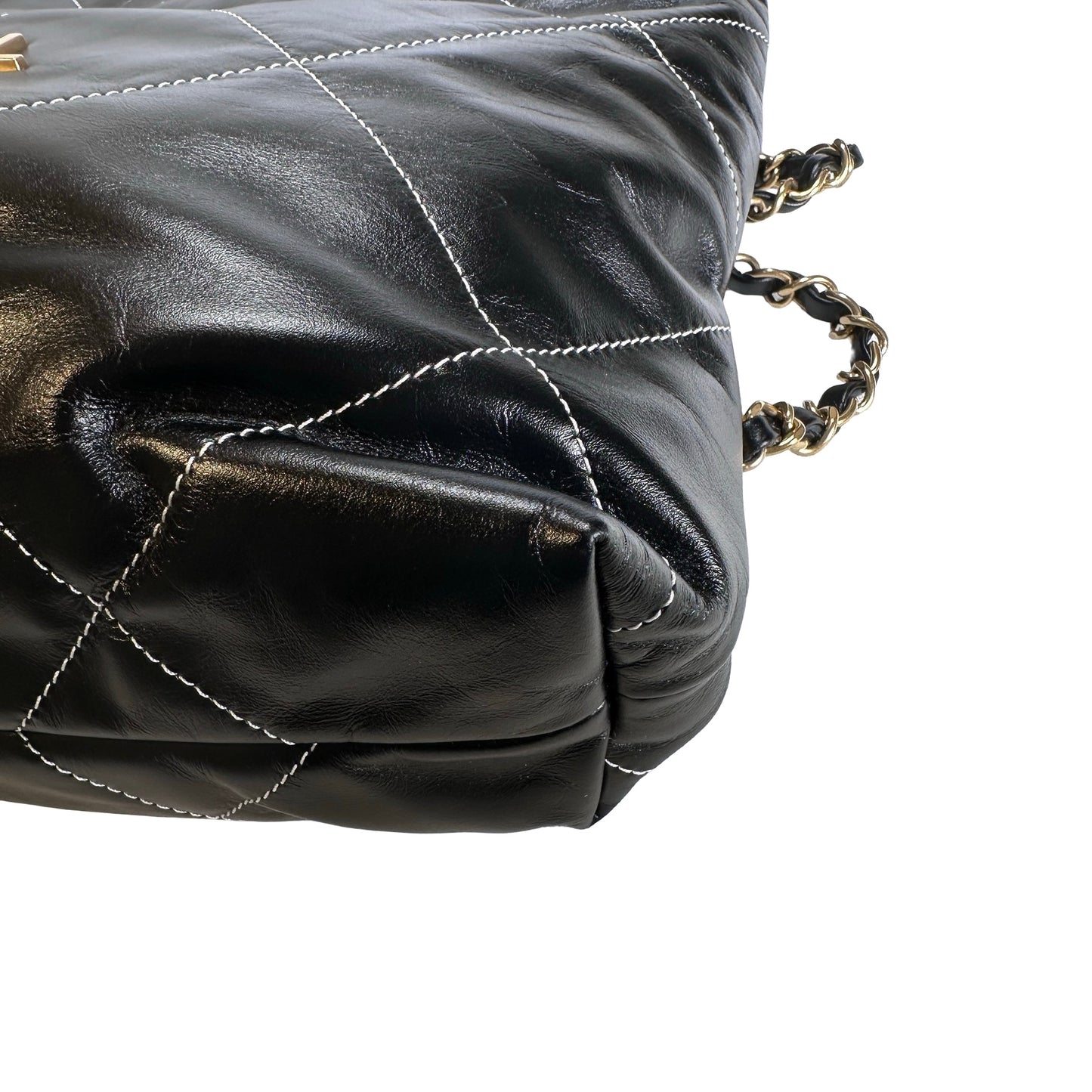 Used CHANEL Lambskin 22 Backpack Backpack Black GHW