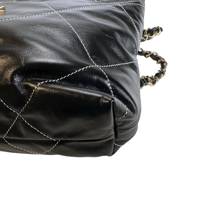 Used CHANEL Lambskin 22 Backpack Backpack Black GHW
