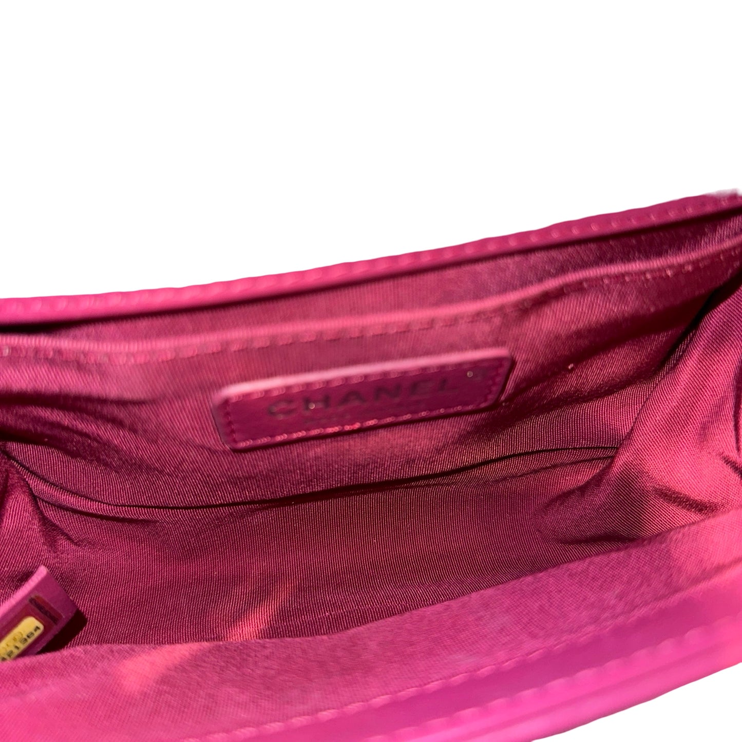 Used CHANEL Boy 20cm Cross Body Bag Red PHW