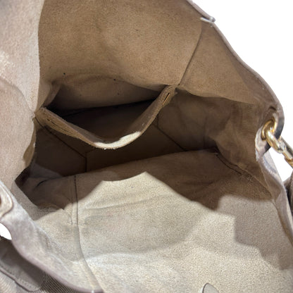 Used CÉLINE Seau Sangle Medium Shoulder Bag Beige GHW