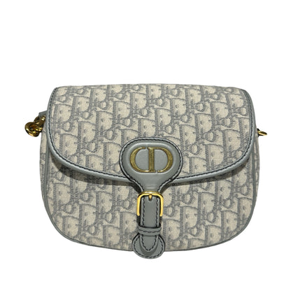 Used DIOR Grey White GHW Used Dior Bobby Cross Body Bag Gray GHW