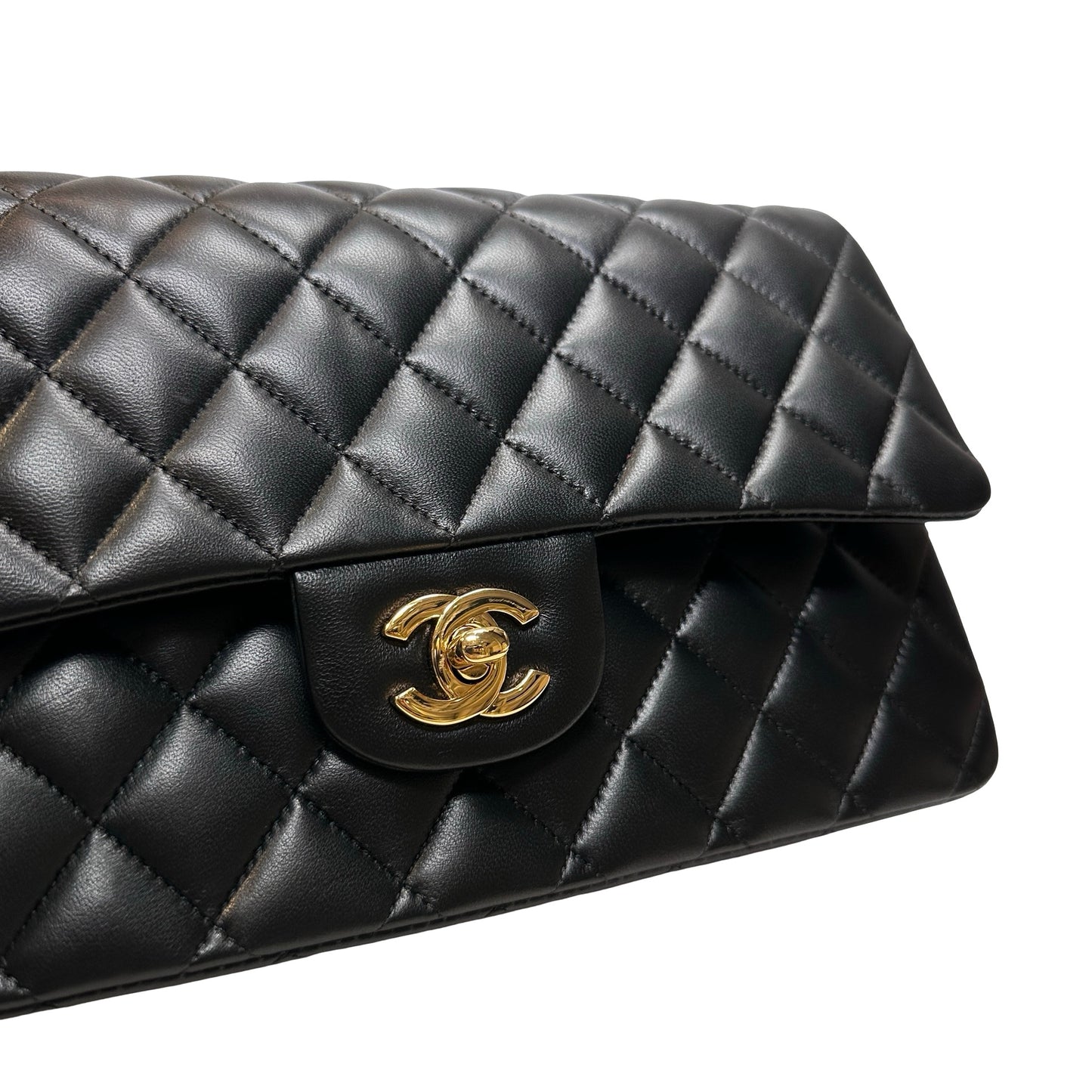Used CHANEL Lambskin CF 25 Chain shoulder bag Black GHW
