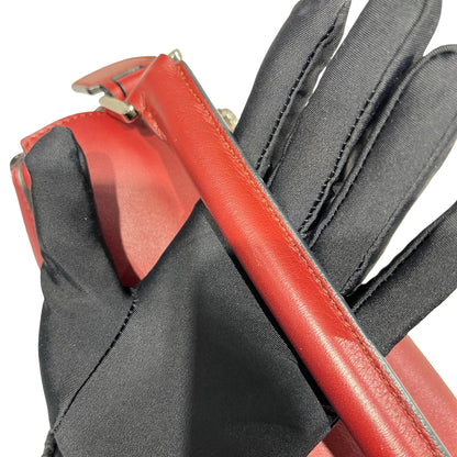 Used LOEWE Calfskin Leather Puzzle Cross Body Bag Red PHW