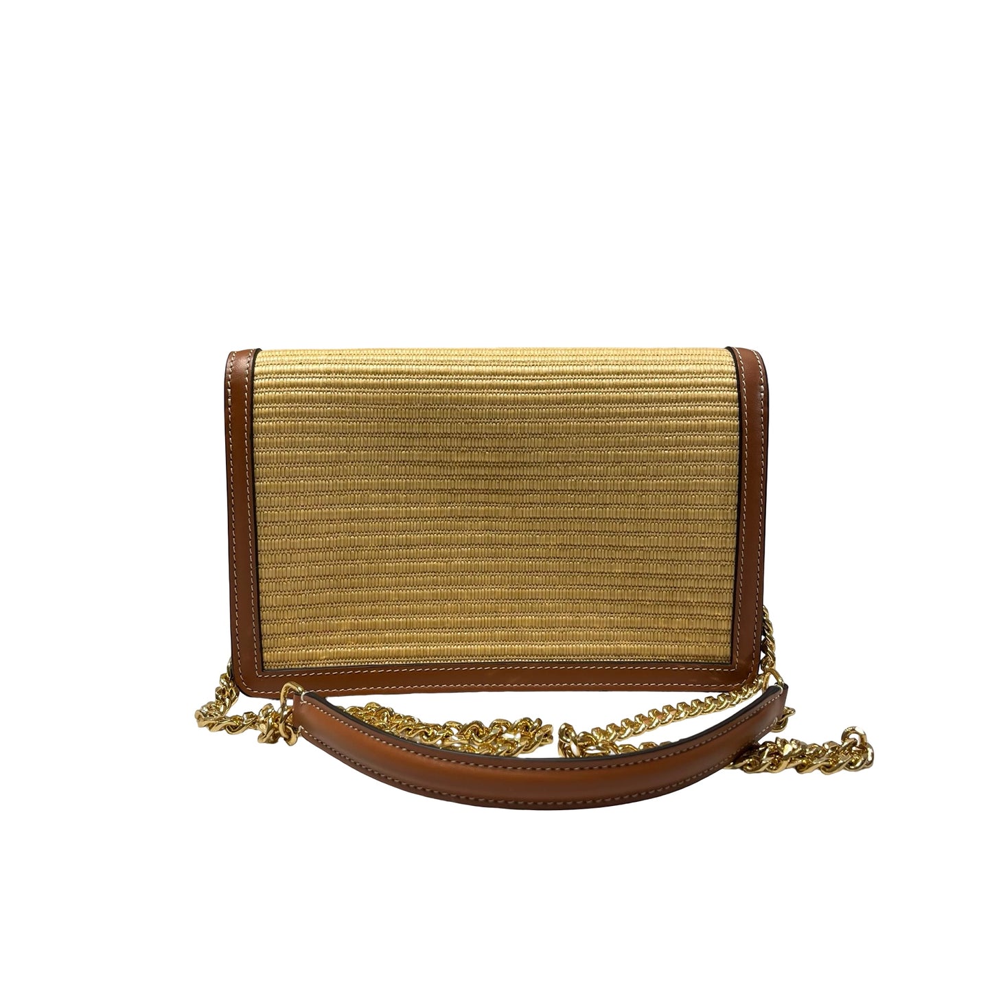 Used CÉLINE 竹編 Triomphe Shoulder Bag Brown GHW
