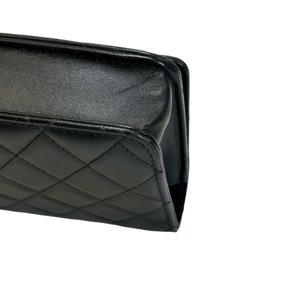 Used CHANEL Quilted Leather Wallet On Chain Wallet on chain Black
