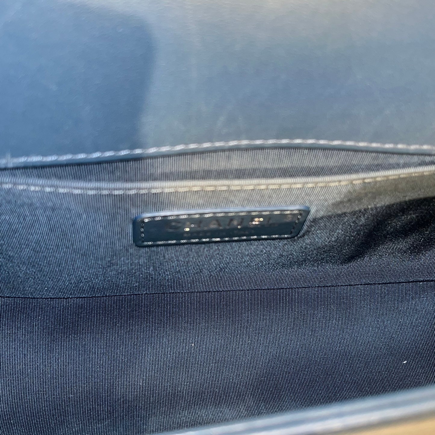 CHANEL BOY 25CM BLUE PHW CHAIN SHOULDER BAG [3001751]