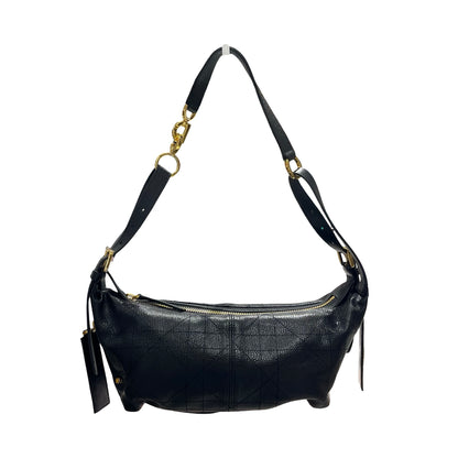 Used DIOR Calfskin Leather D-Joy Medium Shoulder Bag Black
