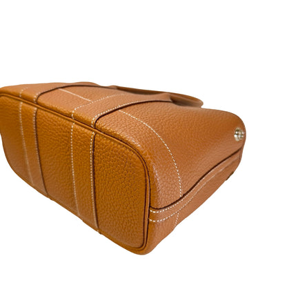 Used HERMES Leather Garden Party Tote Bag Brown