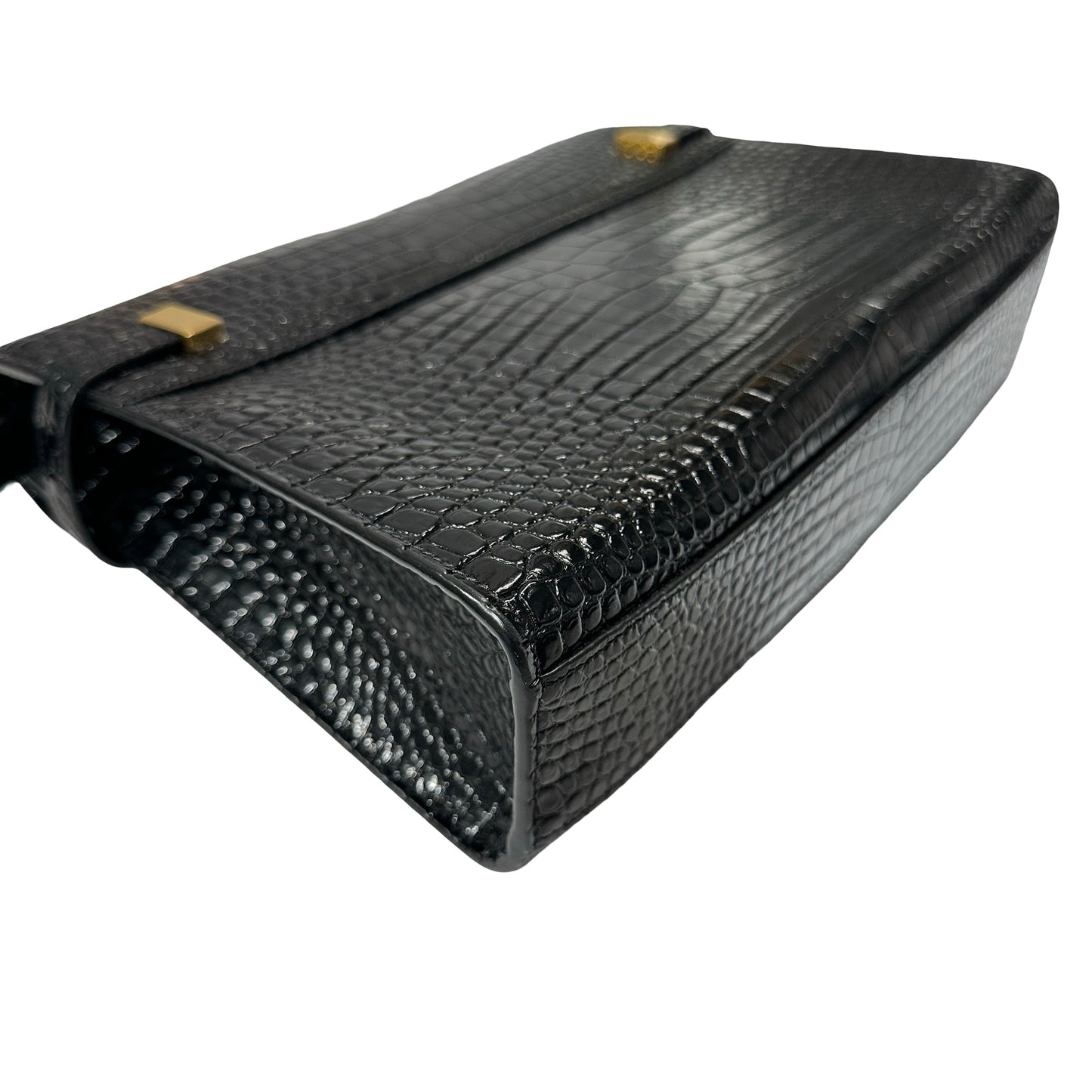 Used SAINT LAURENT Manhattan Medium Shoulder Bag Black GHW