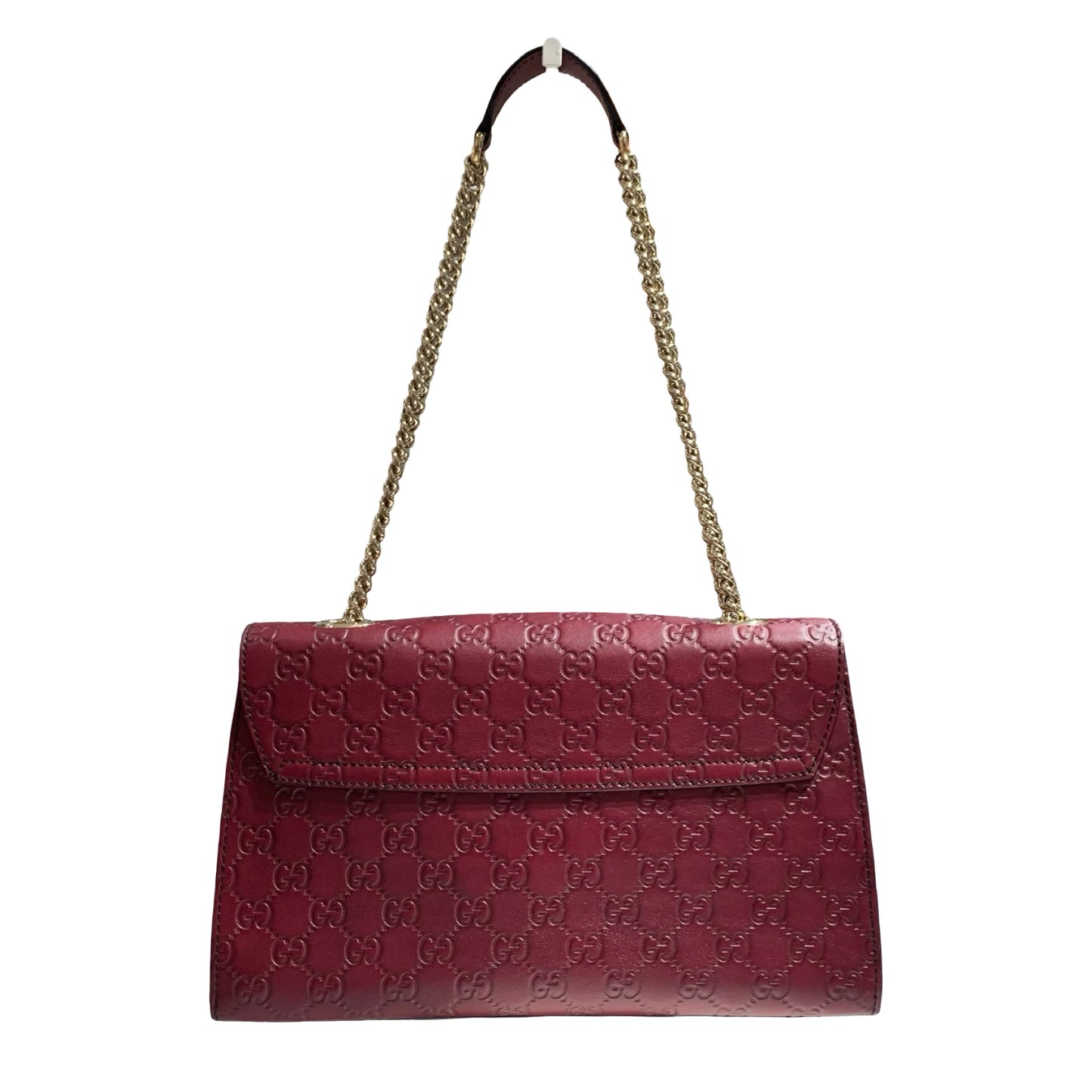 GUCCI GUCCISSIMA EMILY RED CALFSKIN PHW CHAIN SHOULDER BAG [A04201]