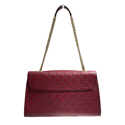 GUCCI GUCCISSIMA EMILY RED CALFSKIN PHW CHAIN SHOULDER BAG [A04201]