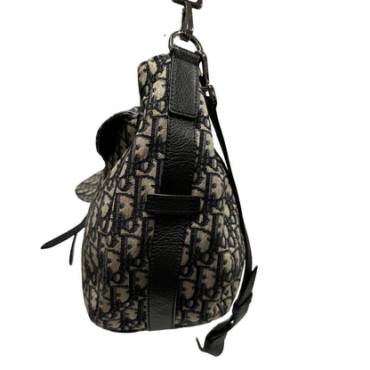 Used DIOR Canvas Oblique Saddle Messenger Bag GHW