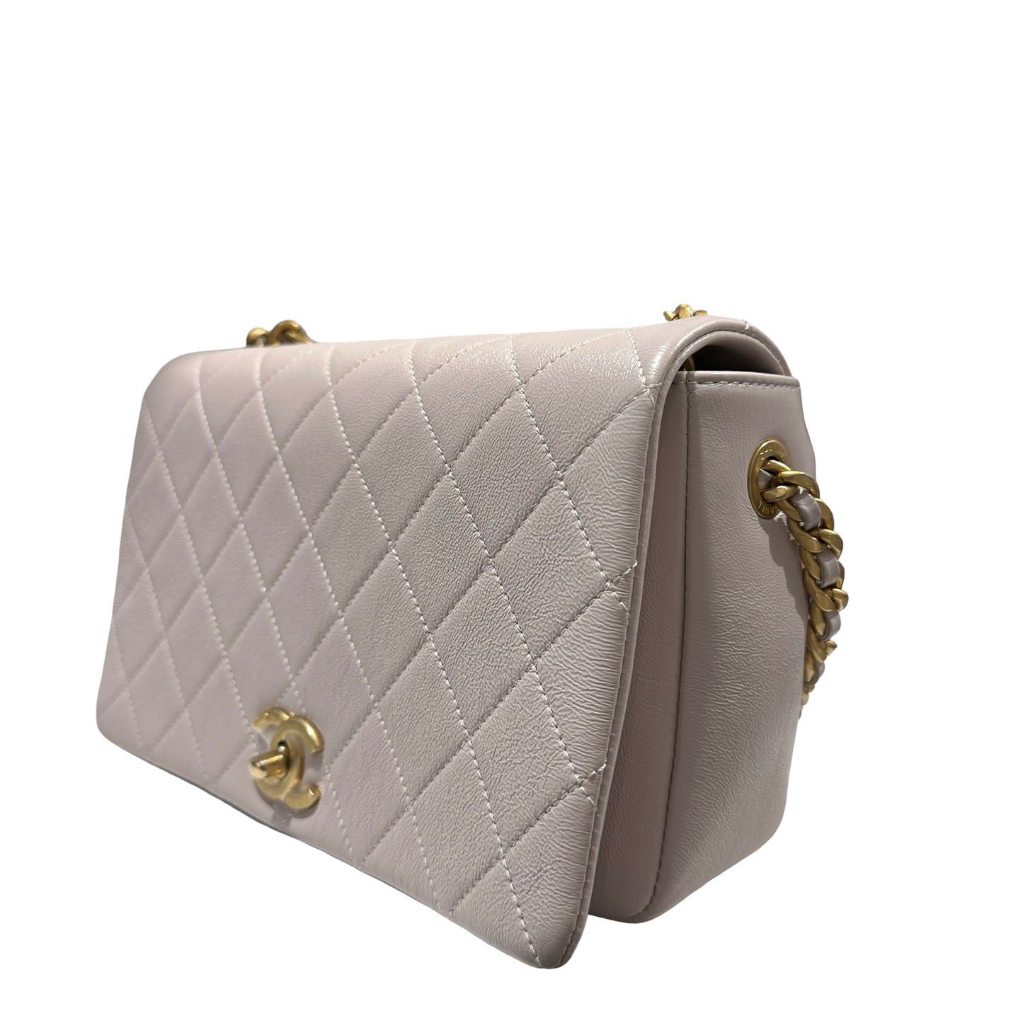 Used CHANEL Quilted Caviar 20B small fashion therapy flap bag Chain Shoulder Bag Light Purple