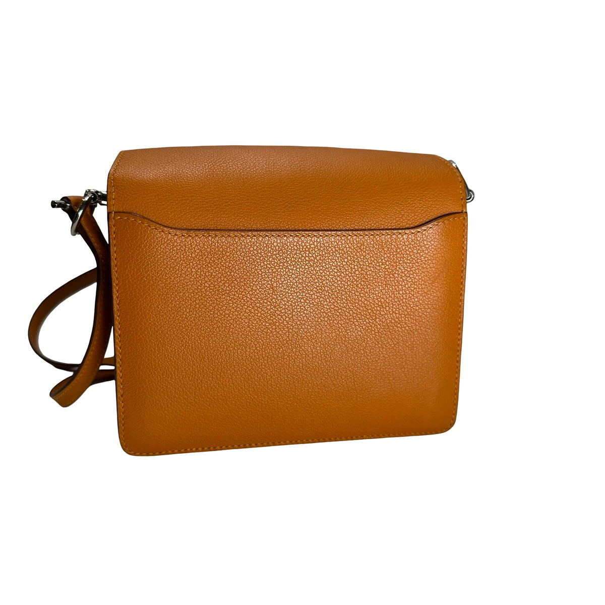 Used HERMES Leather Mini Roulis Crossbody Bag Orange