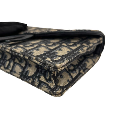 Used DIOR Belt bag Navy Beige GHW