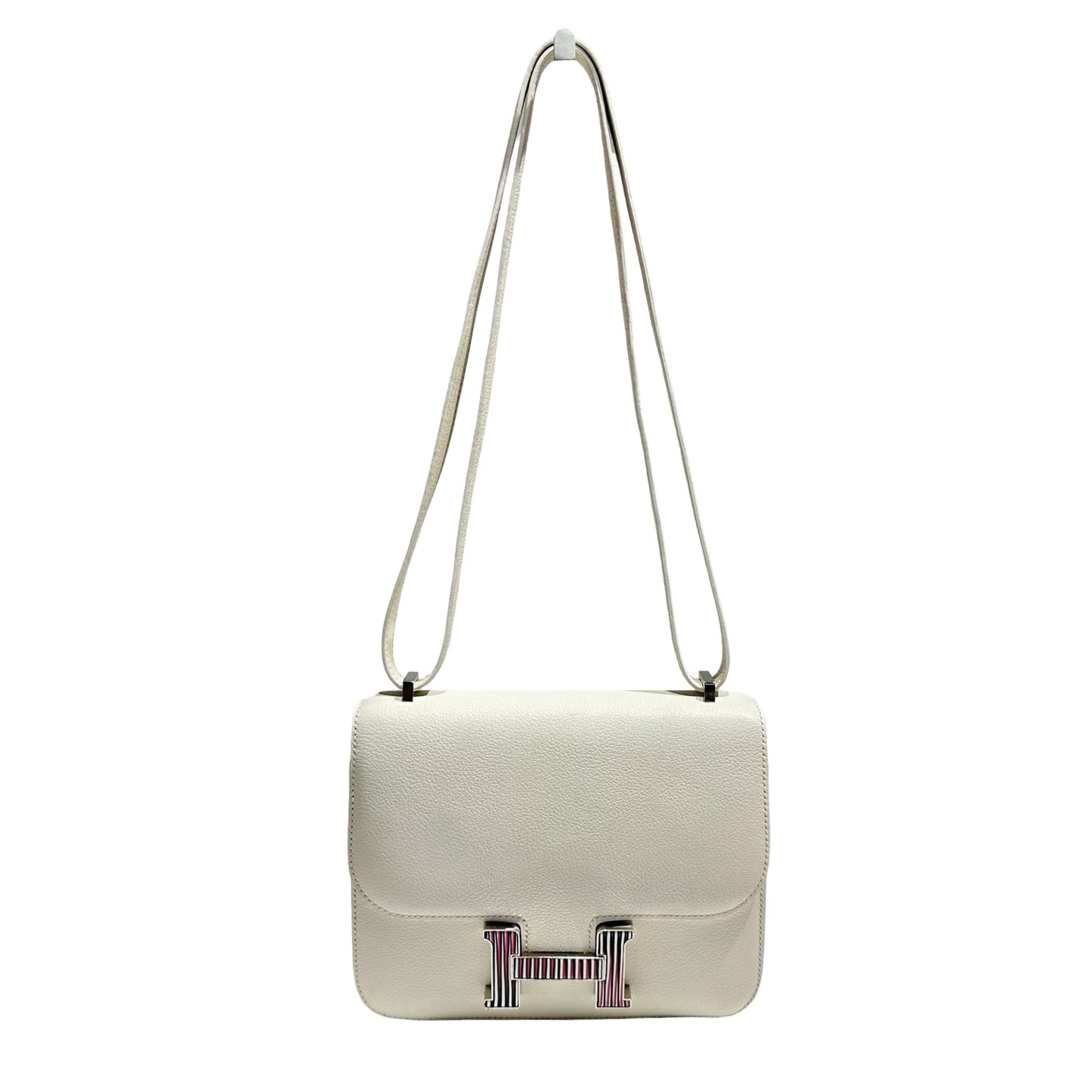 HERMES CONSTANCE MINI 19 EVERCOLOUR 01WHITE PHW ENAMEL [3000157]