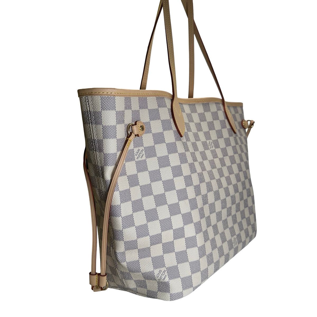 Brand New LOUIS VUITTON Damier Azur Neverfull Tote Bag White Blue