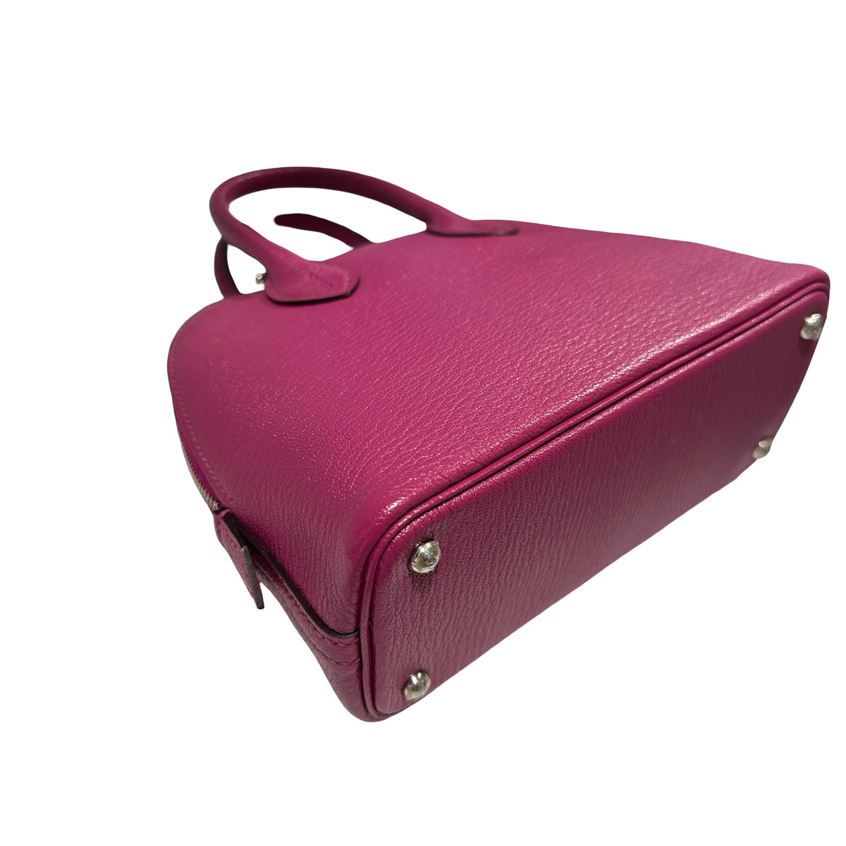 Used HERMES Chevre Mini Bolide Handbag L3 Rose Purple PHW