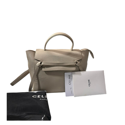 Used Céline Belt Cross Body Bag Beige
