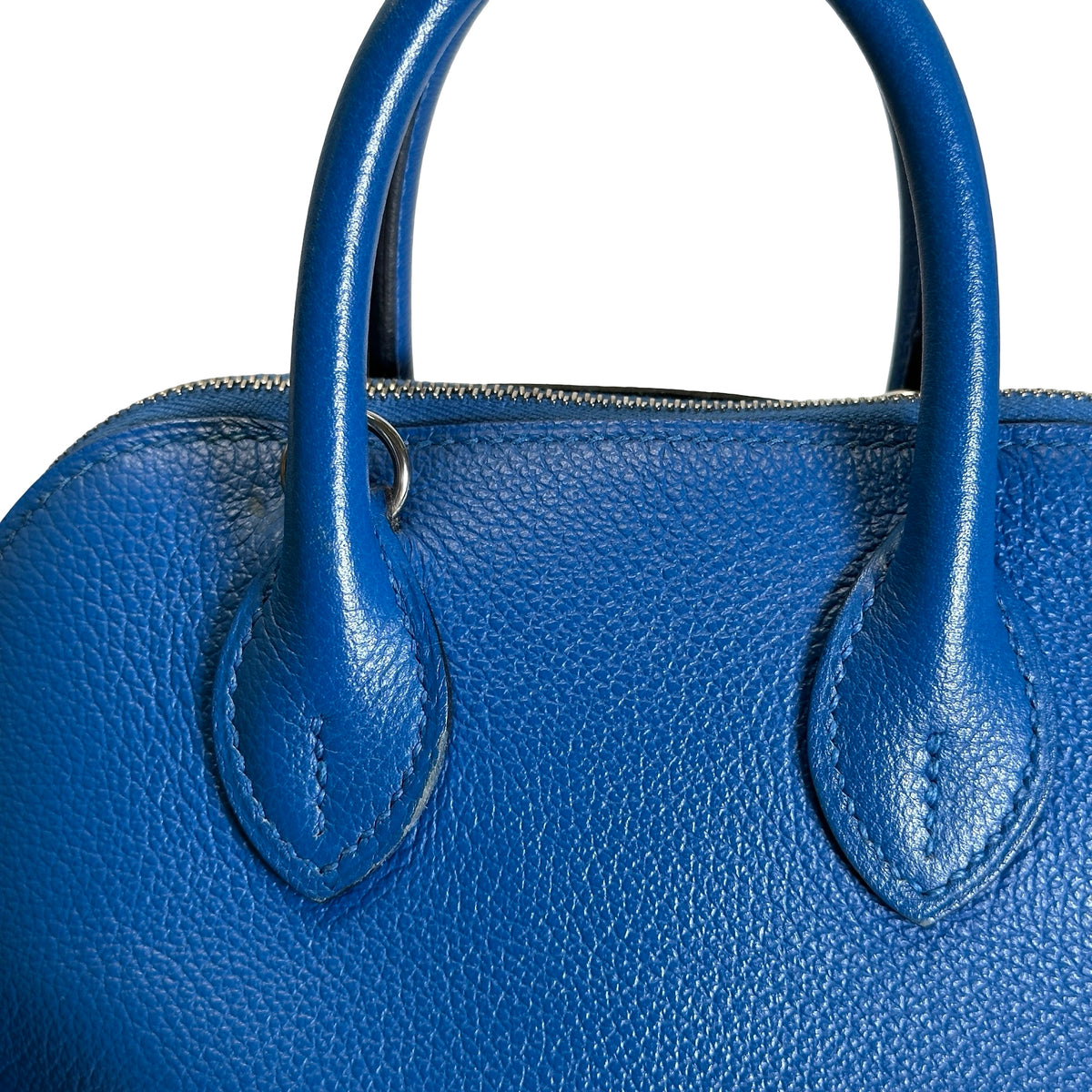 Used HERMES Epsom leather Bolide Mini Handbag Blue