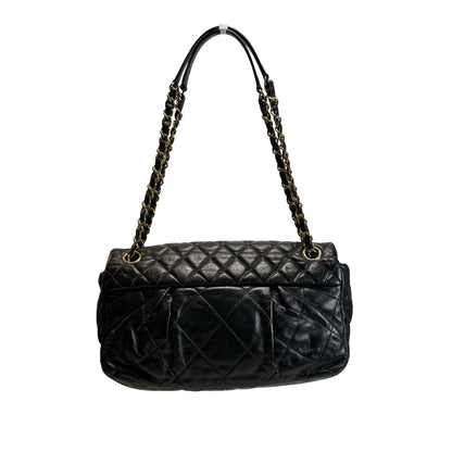 Used CHANEL Quilted Leather Quilted Bag Chain Shoulder Bag Black