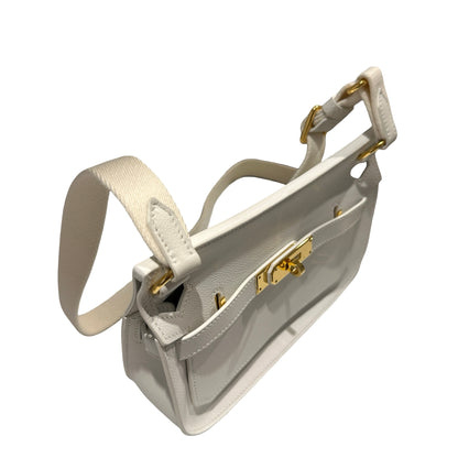 Used HERMES Evercolor Mini Jypsiere Cross body bag White GHW