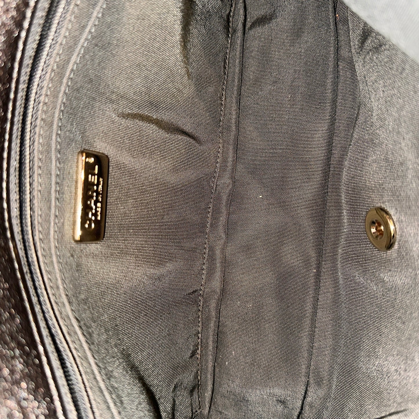 Used CHANEL Lambskin Leather Cross Body Bag Silver GHW