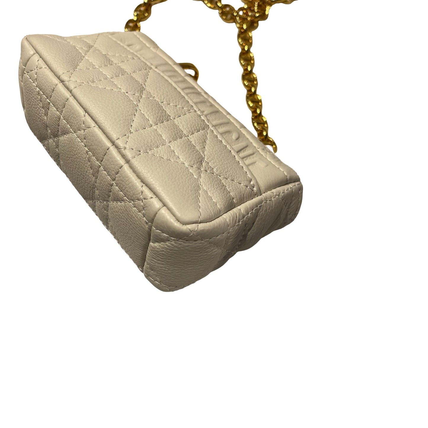 Used DIOR Cross Body Bag White GHW