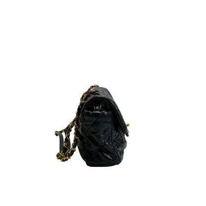Used CHANEL Quilted Leather Quilted Bag Chain Shoulder Bag Black
