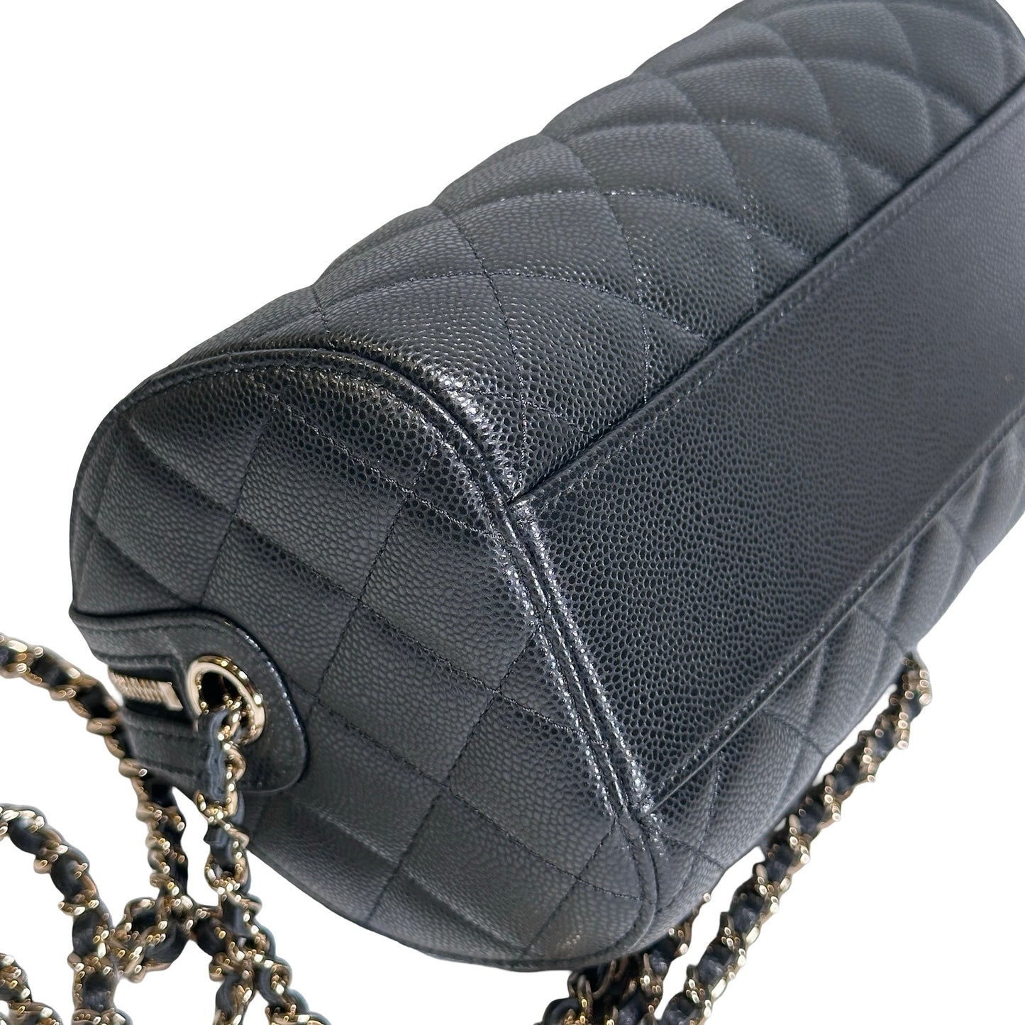Used CHANEL Caviar Quilted Quilted Barrel Bag Barrel Bag Black