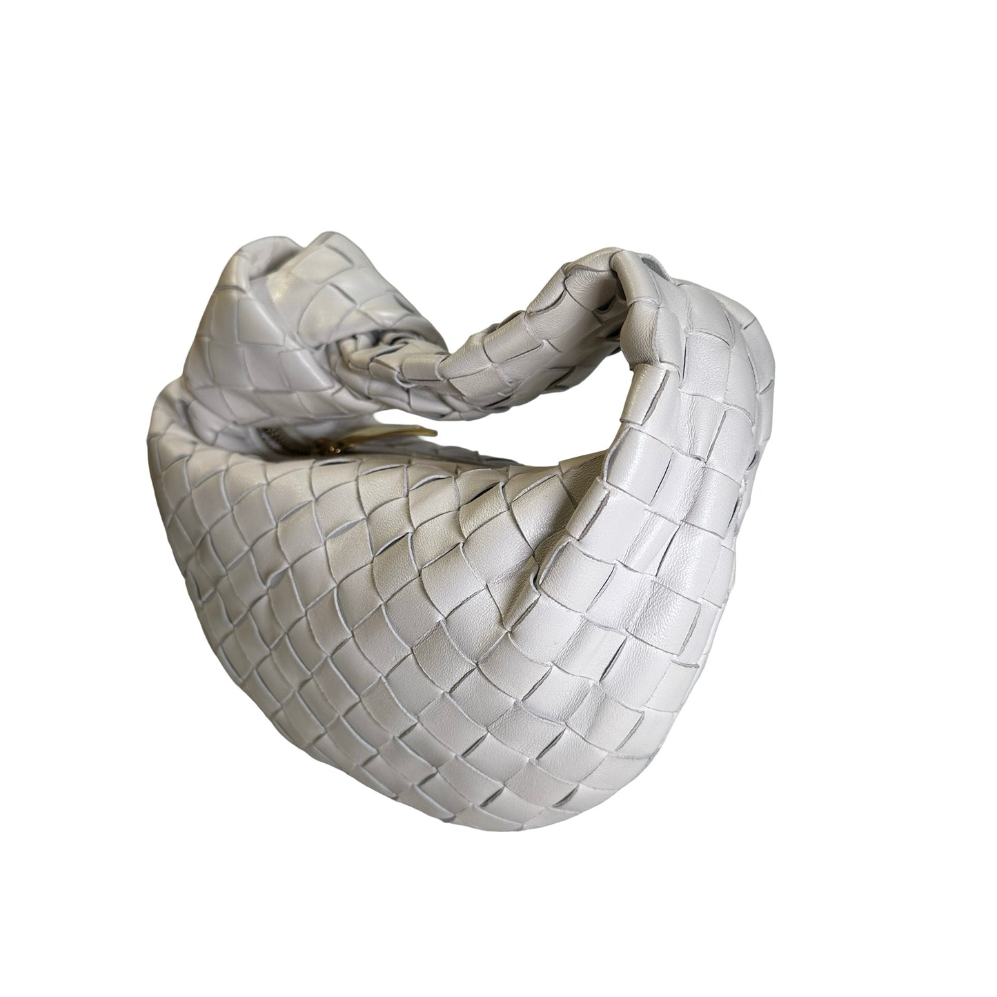 Used BOTTEGA VENETA Intrecciato Leather Jodie Handbag White GHW