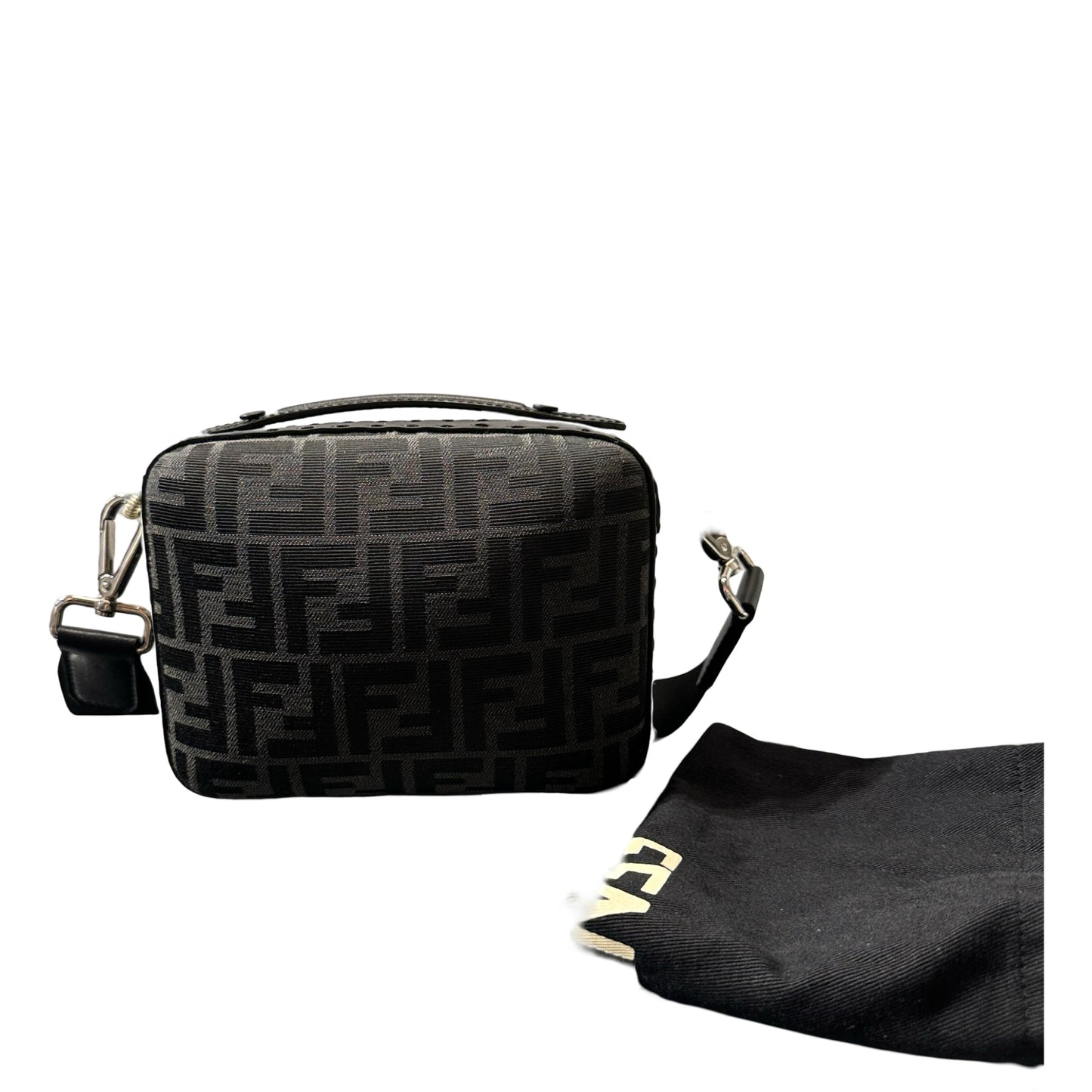 Used FENDI camera chevron Camera Bag Black