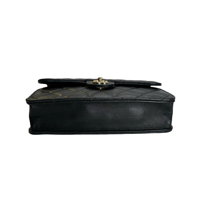 Used CHANEL Quilted Lambskin Trend CC Handbag Black Gold
