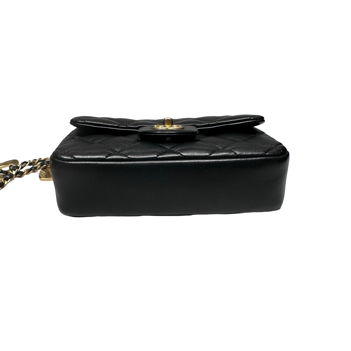 Used CHANEL Mini flap 17cm Chain Shoulder Bag Black GHW