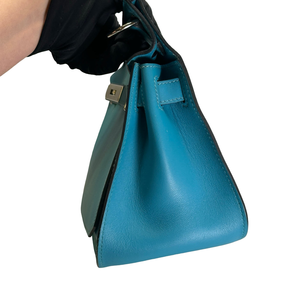 Used HERMES Swift Jypsiere 28 Shoulder Bag Bleu Jean PHW