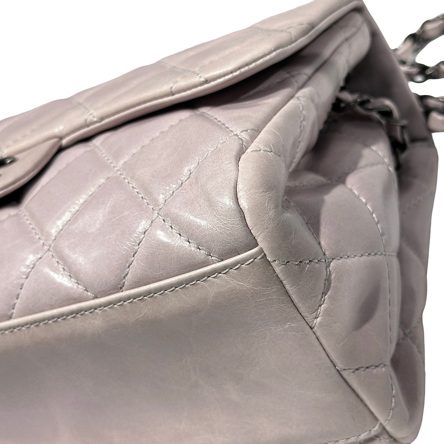 Used CHANEL Flap Chain Shoulder Bag Grey