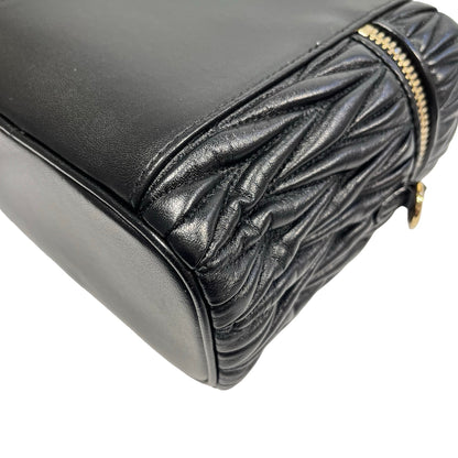 Used MIUMIU Lambskin Leather Two Way Shoulder Bag Black PHW