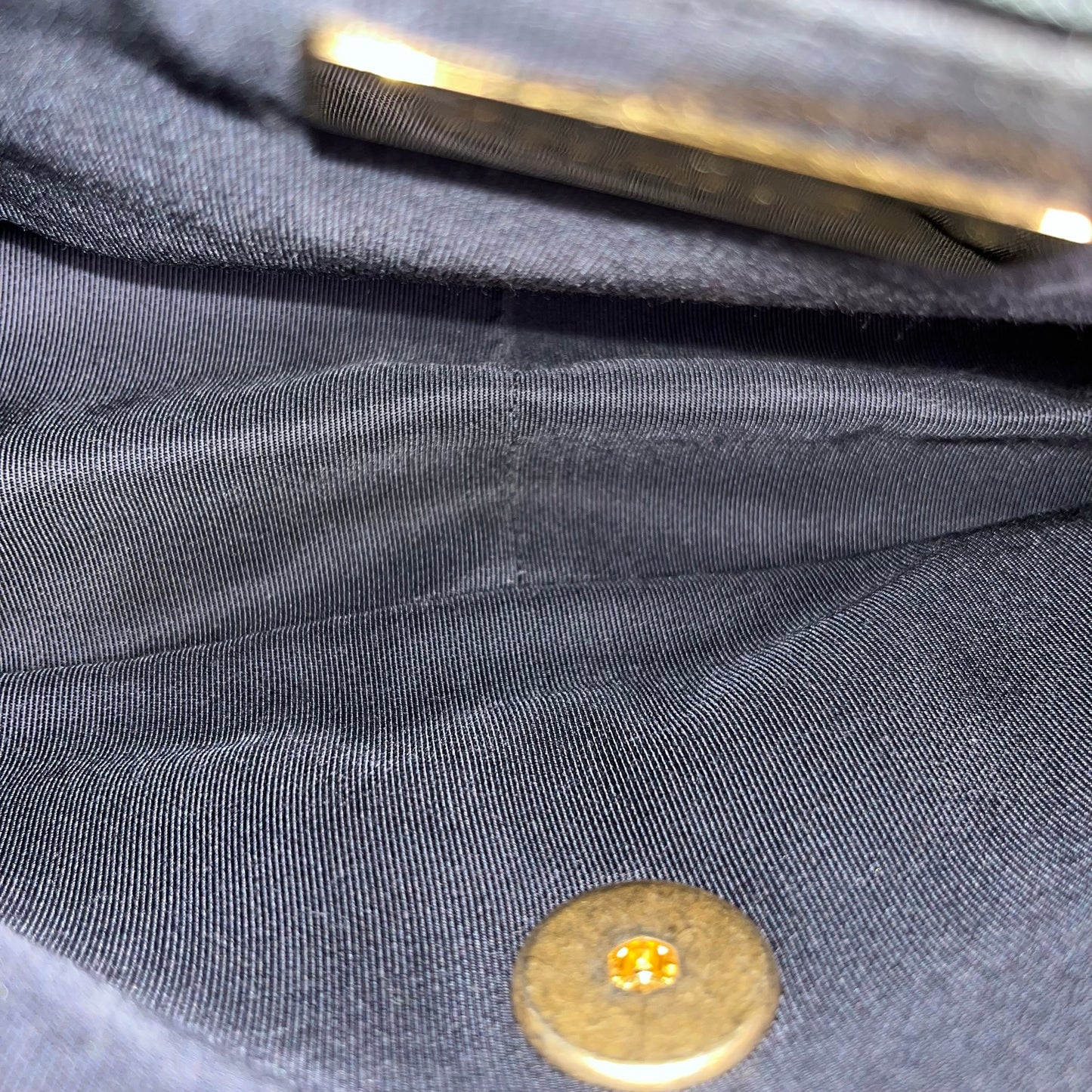 Used CHANEL Tweed Chanel 19 Small Shoulder Bag Navy