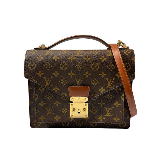 Used LOUIS VUITTON MONCEAU Cross Body Bag Brown GHW