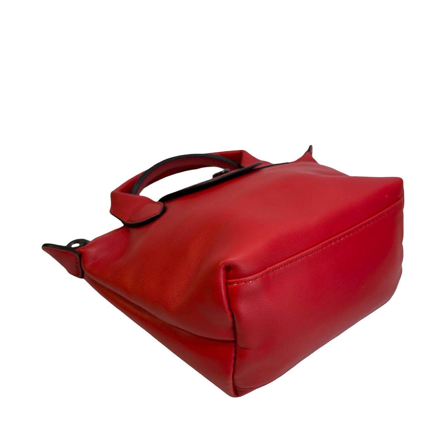 Used LONGCHAMP Leather Le Pliage Handbag Red
